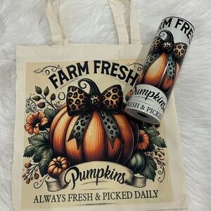 Farm Fresh Pumpkins Tote and Tumbler Set